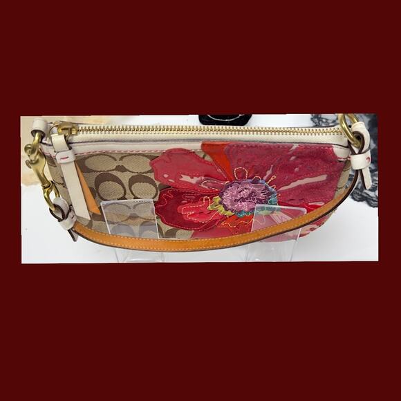 COACH Signature Poppy Flower Floral Demi Small Bag Clutch J05Q-6264 Limitd Editn - Picture 11 of 16